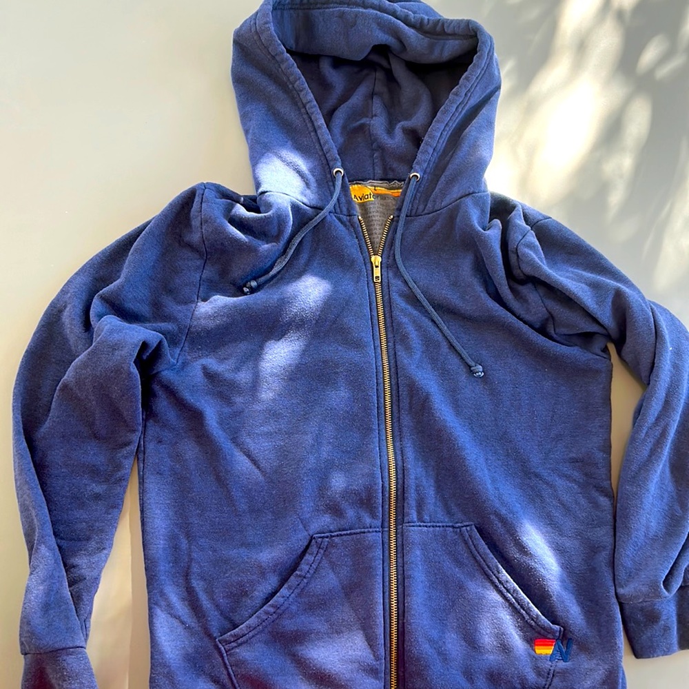 Aviator Nation bolt sweatshirt. Unisex. Large. Navy.